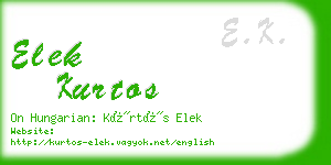 elek kurtos business card